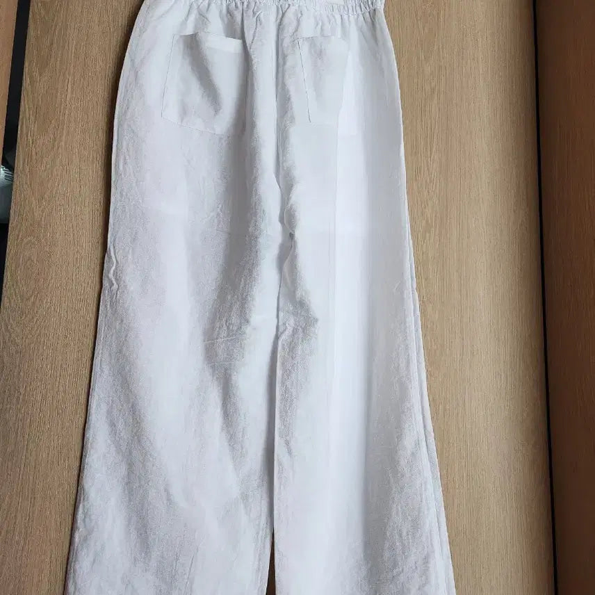 [BUNJANG] White Linen Wide Pants / 화이트 린넨 와이드 팬츠 새상품