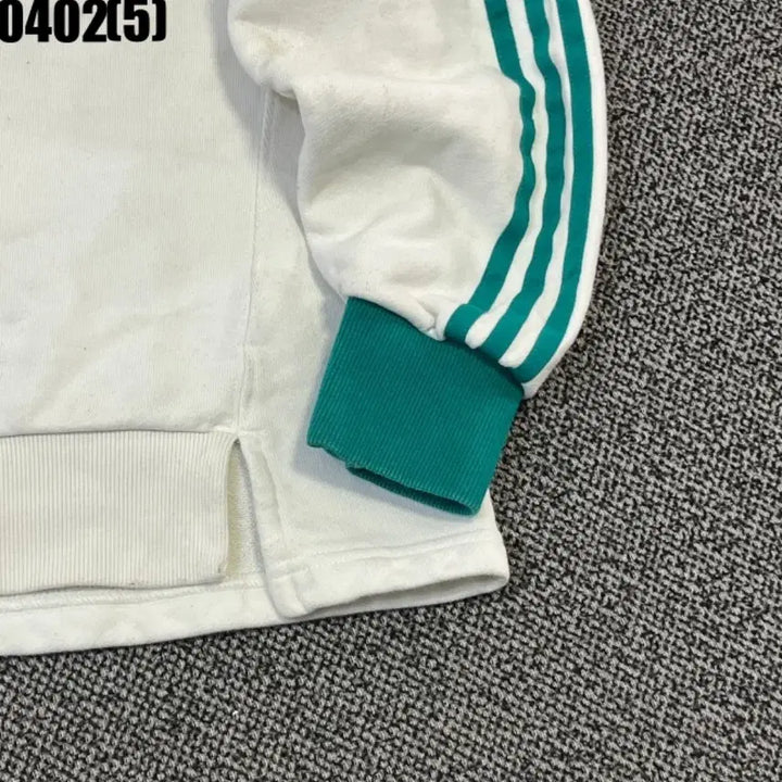 [BUNJANG] Adidas White/Green Three-Stripes Hoodie (Size S) / 아디다스 화이트/그린 삼선 후드티s 0402