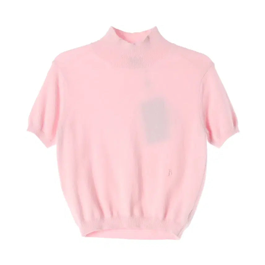 [BUNJANG] The Barnet Angora Turtleneck Short-Sleeve Knit Sweater - Pink / (새상품) 더바넷 앙고라 터틀넥 반팔 니트 스웨터 핑크