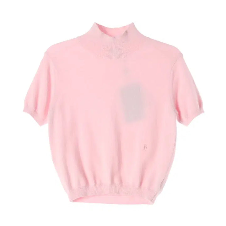 [BUNJANG] The Barnet Angora Turtleneck Short-Sleeve Knit Sweater - Pink / (새상품) 더바넷 앙고라 터틀넥 반팔 니트 스웨터 핑크