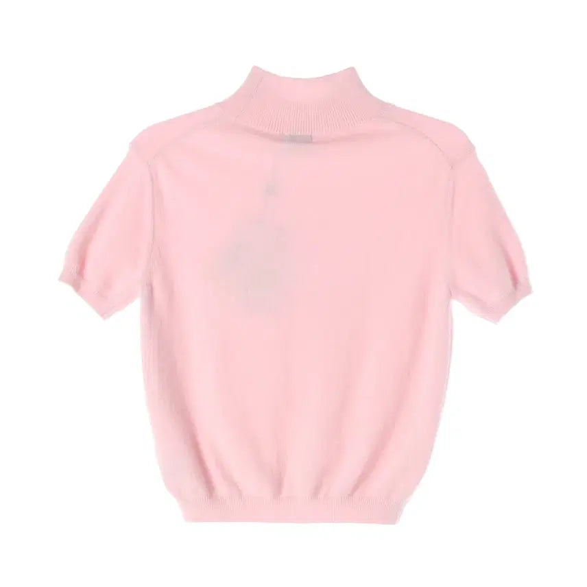 [BUNJANG] The Barnet Angora Turtleneck Short-Sleeve Knit Sweater - Pink / (새상품) 더바넷 앙고라 터틀넥 반팔 니트 스웨터 핑크