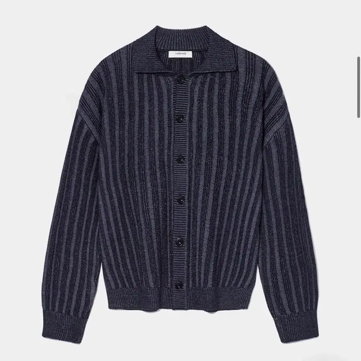 [BUNJANG] Lagrange Striped Knit Cardigan Navy M Size / 라그랑지 스트라이프 니트 가디건 네이비 M사이즈