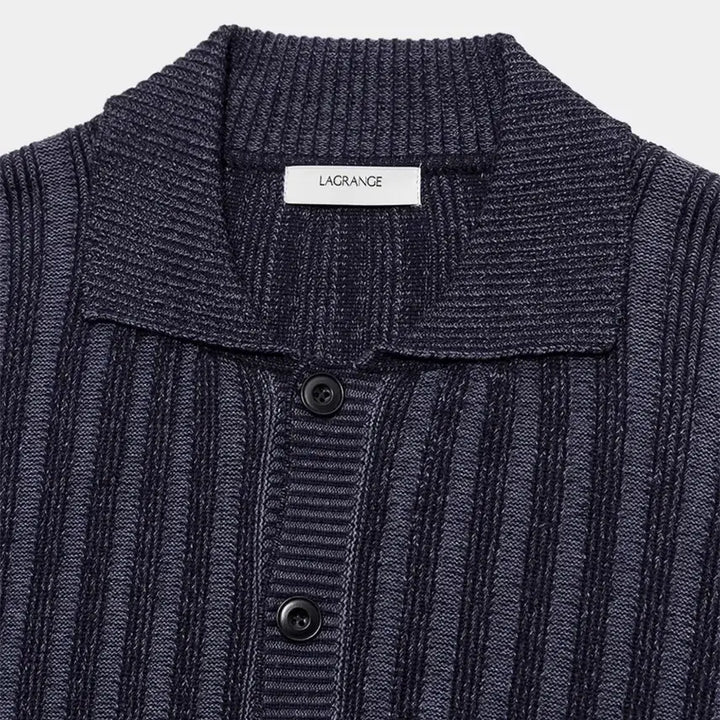 [BUNJANG] Lagrange Striped Knit Cardigan Navy M Size / 라그랑지 스트라이프 니트 가디건 네이비 M사이즈