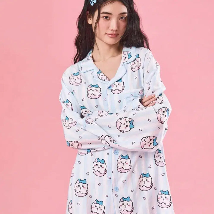 [BUNJANG] SPAO Monchou Hichiwale Long Sleeve Pajamas (M) / 새옷)스파오 먼작귀 히치와레 긴팔파자마(M)