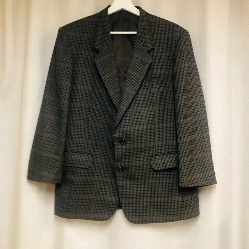 [BUNJANG] Yves Saint Laurent Classic Check Blazer Jacket / 입생로랑 YSL 체크 블레이저 자켓 100 / 클래식 빈티지