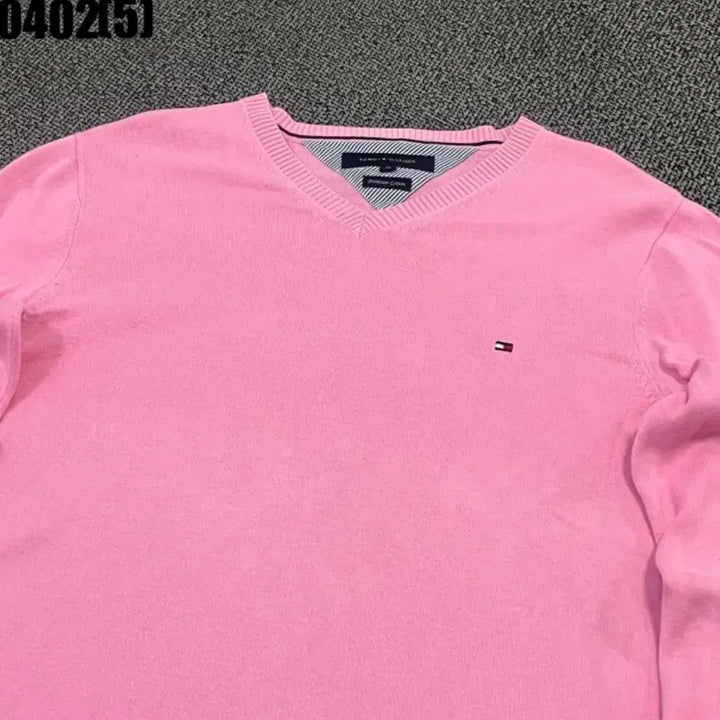 [BUNJANG] Tommy Hilfiger Pink V-neck Knit M / 타미힐피거 핑크 브이넥 니트m 0402
