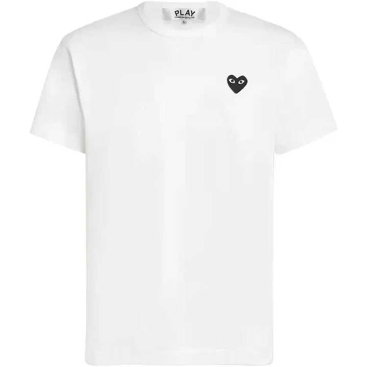 [BUNJANG] Comme des Garçons Blackheart Patch Short Sleeve T-Shirt / 무료배송/정품) 꼼데 가르송 반팔 , 블랙 화이트