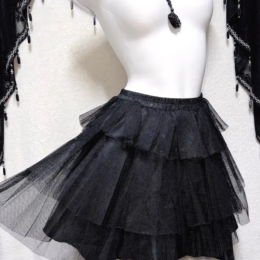 [BUNJANG] Bodyline Gothic Lolita Tutu Skirt / 바디라인 고스펑크 고딕 로리타 튜튜 캉캉 샤스커트 서브컬쳐 지하돌 양지뢰