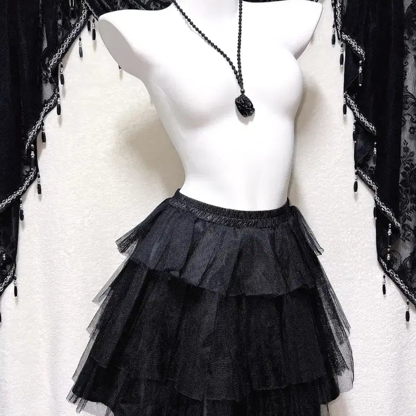 [BUNJANG] Bodyline Gothic Lolita Tutu Skirt / 바디라인 고스펑크 고딕 로리타 튜튜 캉캉 샤스커트 서브컬쳐 지하돌 양지뢰