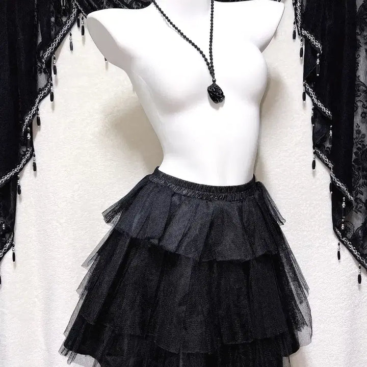 [BUNJANG] Bodyline Gothic Lolita Tutu Skirt / 바디라인 고스펑크 고딕 로리타 튜튜 캉캉 샤스커트 서브컬쳐 지하돌 양지뢰