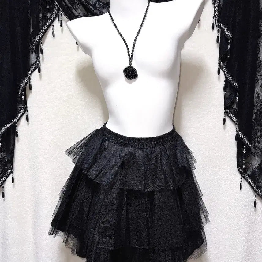 [BUNJANG] Bodyline Gothic Lolita Tutu Skirt / 바디라인 고스펑크 고딕 로리타 튜튜 캉캉 샤스커트 서브컬쳐 지하돌 양지뢰