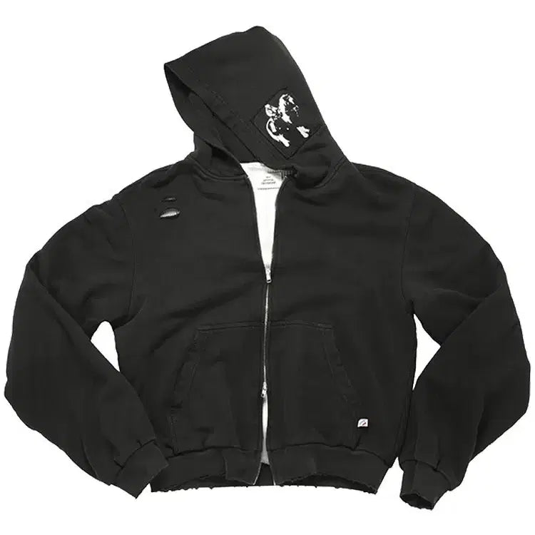 [BUNJANG] MJD Cowboy Patch Thermal Hoodie / [L] MJD 카우보이 패치 써멀 후드 집업 후디