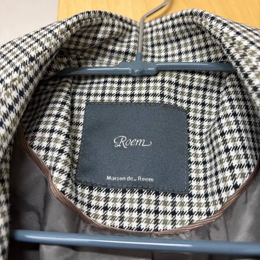 [BUNJANG] Roem Khaki Check Trench Coat / 새상품) 로엠 Roem 카키 체크 트렌치코트