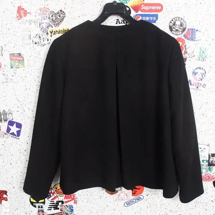 [BUNJANG] ZARA Simple Black No-Collar Jacket (XS) - Women&