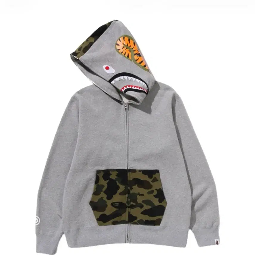 [BUNJANG] BAPE Shark Hoodie Gray XXL / 새상품 베이프  샤크후드 집업 그레이 XXL