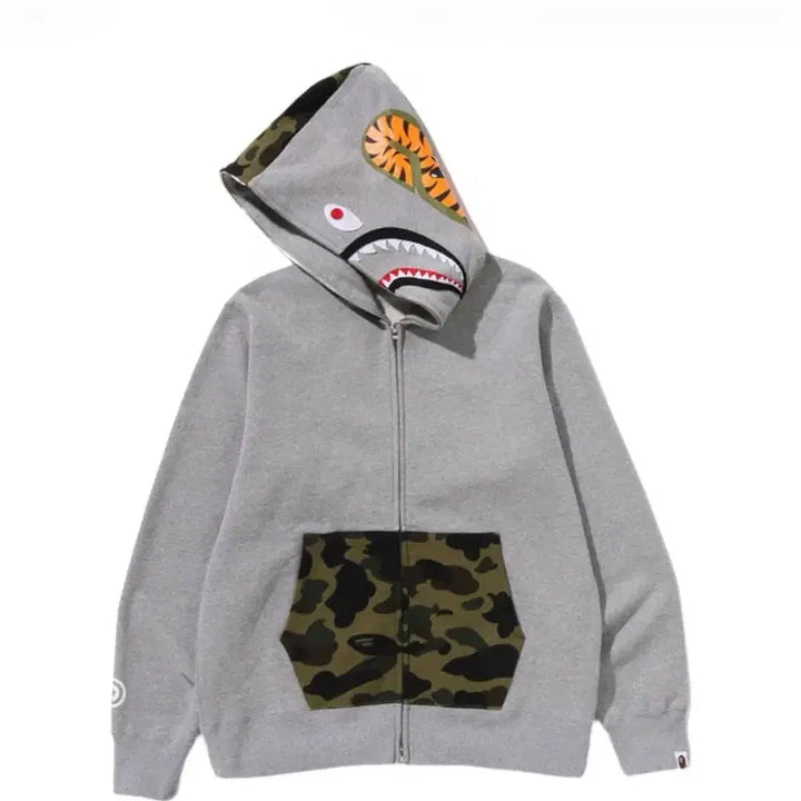 [BUNJANG] BAPE Shark Hoodie Gray XXL / 새상품 베이프  샤크후드 집업 그레이 XXL