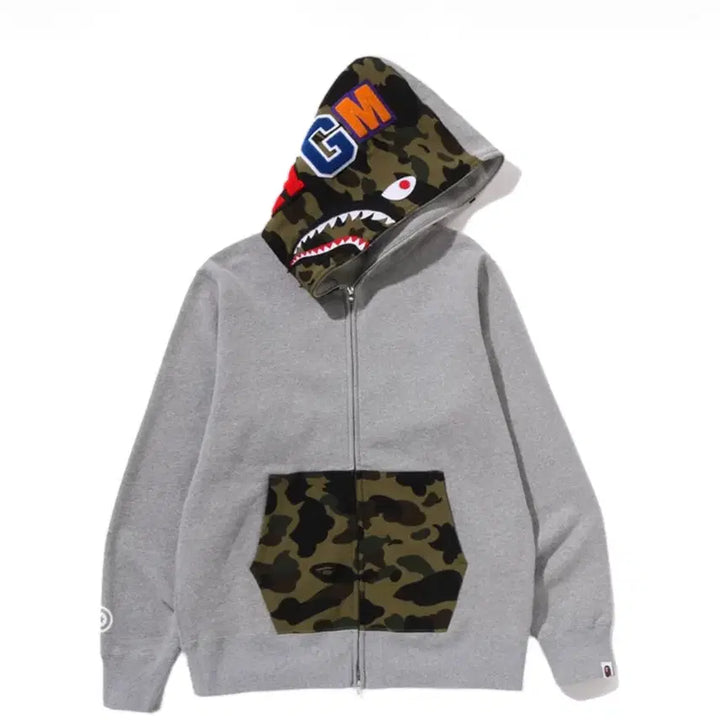 [BUNJANG] BAPE Shark Hoodie Gray XXL / 새상품 베이프  샤크후드 집업 그레이 XXL