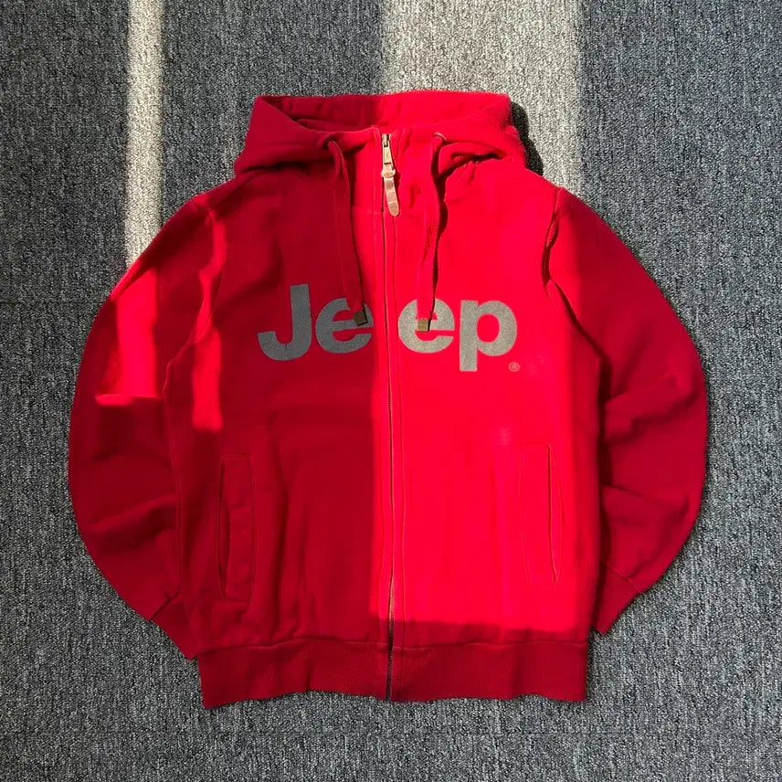 [BUNJANG] Jeep Lettering Pullover Hoodie Zip-up / jeep 레터링 풀오버 후드집업