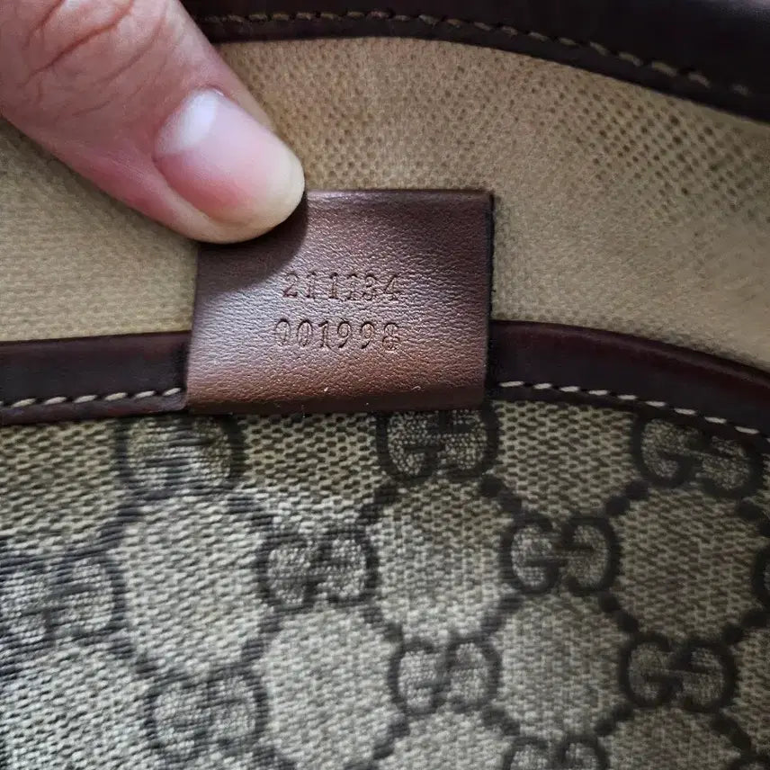 [BUNJANG] Gucci GG Logo Leather Trimmed Pattern Shopper Bag / 급처) 구찌 GG로고 레더 트리밍 패턴 쇼퍼백 (정품 100%)