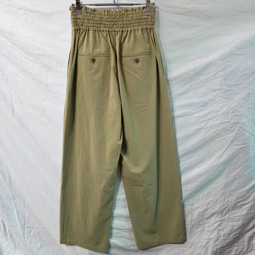 [BUNJANG] Journal Standard Smoke Banding Wide Pants Khaki / 저널 스탠다드 스모크 밴딩 와이드 팬츠 카키