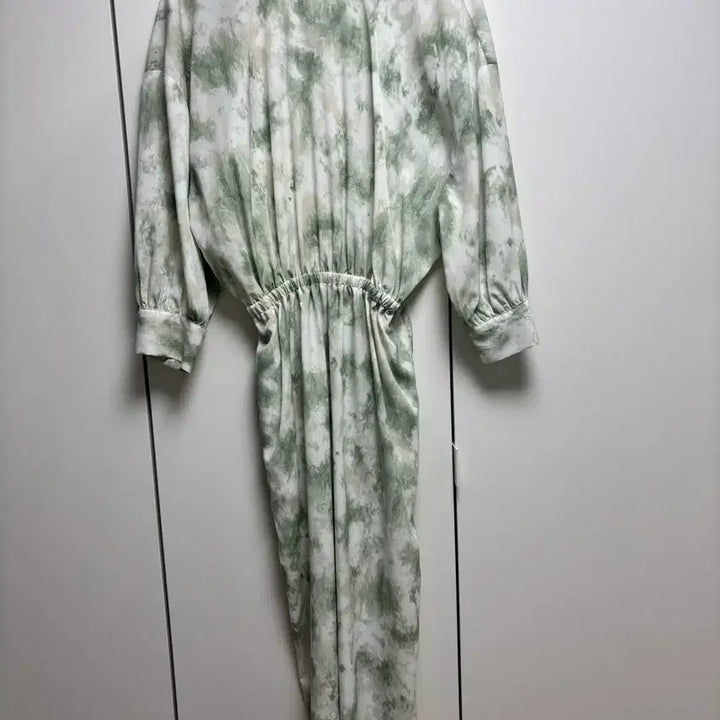 [BUNJANG] Tie-dye Long Dress Green/White / 타이다이 롱 원피스 그린/화이트