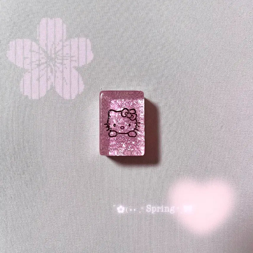 [BUNJANG] Hello Kitty Pink Glitter Mahjong Set / 고전 희귀 핑크 헬로키티 마작