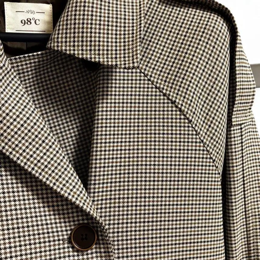 [BUNJANG] 98℃ Check Long Trench Coat / 98도씨 체크 롱 트렌치코트