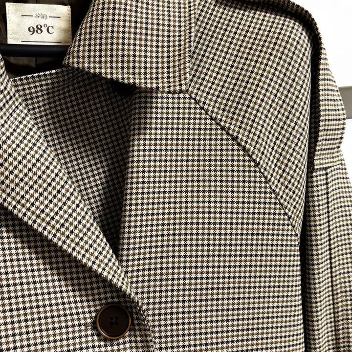 [BUNJANG] 98℃ Check Long Trench Coat / 98도씨 체크 롱 트렌치코트