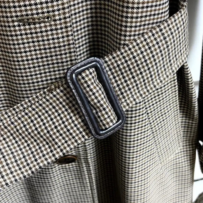[BUNJANG] 98℃ Check Long Trench Coat / 98도씨 체크 롱 트렌치코트