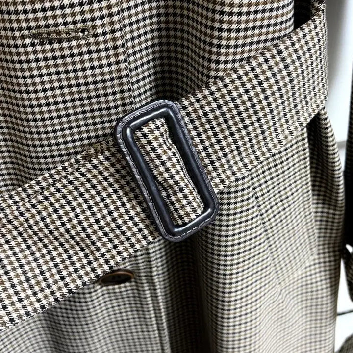 [BUNJANG] 98℃ Check Long Trench Coat / 98도씨 체크 롱 트렌치코트