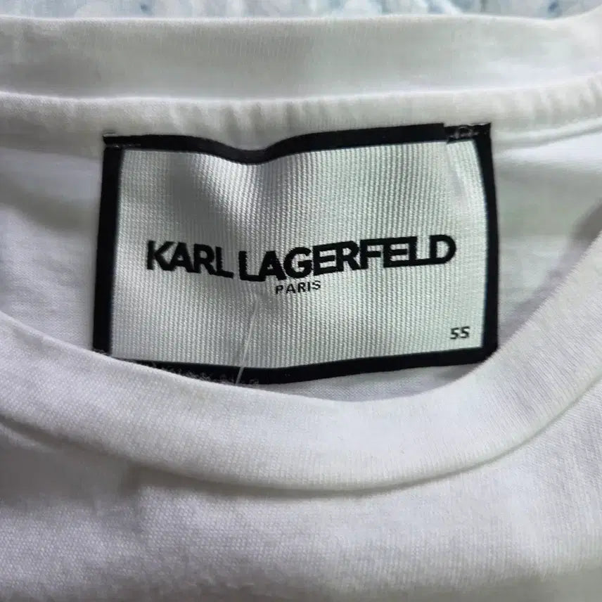 [BUNJANG] Karl Lagerfeld Logo T-shirt / 칼 라거펠트 KARL 로고 반팔티 화이트 55