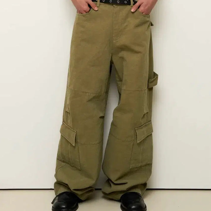 [BUNJANG] 9999 Archive Oblique Pocket Wide Cargo Pants / 9999아카이브 오블리크 포켓 와이드 카고팬츠