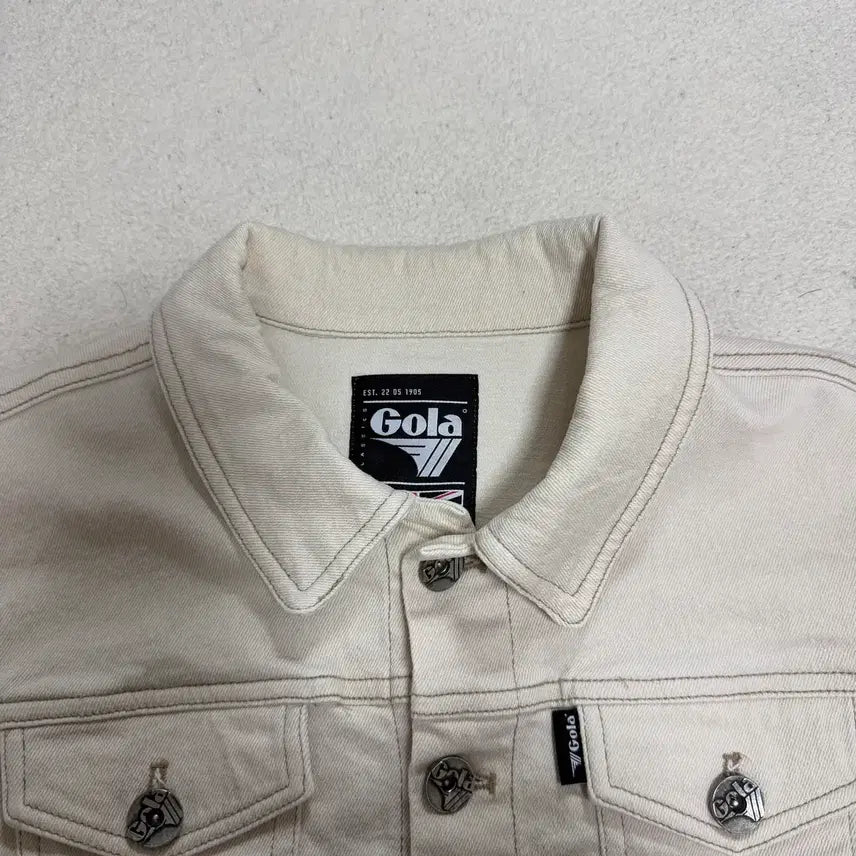 [BUNJANG] Gola Ivory Crop Denim Jacket / Gola 아이보리 크롭 청자켓