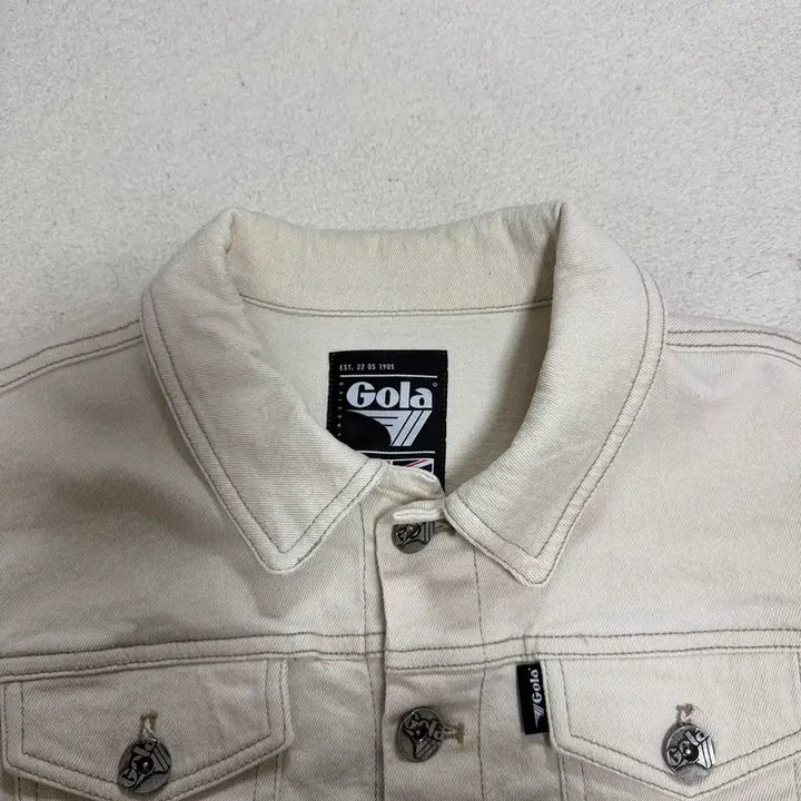 [BUNJANG] Gola Ivory Crop Denim Jacket / Gola 아이보리 크롭 청자켓