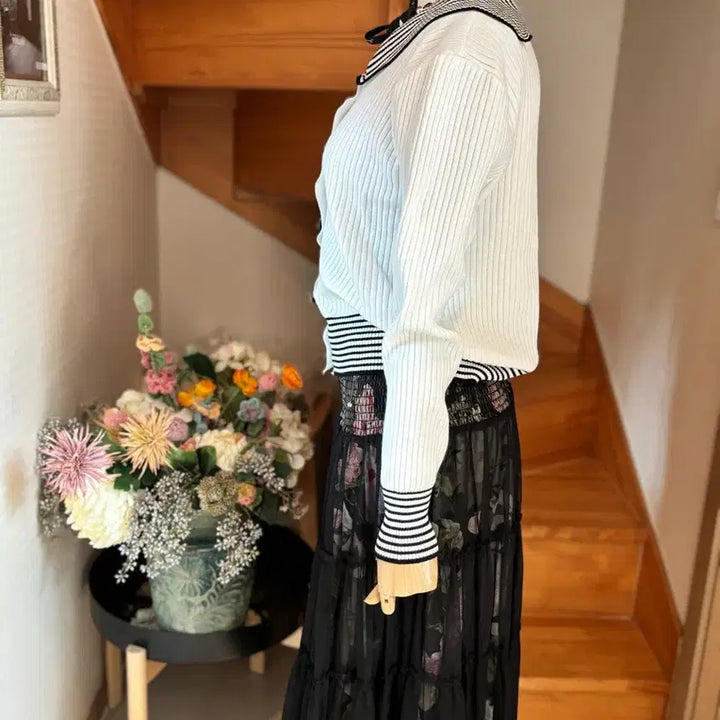 [BUNJANG] Heart Point Sailor Cardigan / 하트 포인트 세일러 카디건
