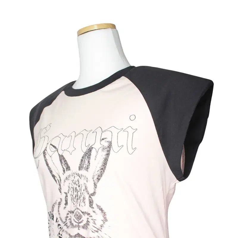 [BUNJANG] Ganni Pink Rabbit Raglan T-shirt / 가니 핑크 레빗 래글런 티셔츠 66