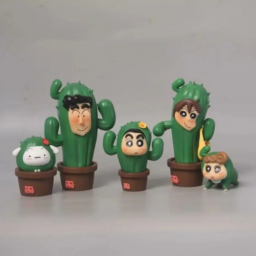 [BUNJANG] Crayon Shin-chan Cactus Family Figure / 짱구 선인장가족 피규어