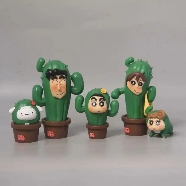 [BUNJANG] Crayon Shin-chan Cactus Family Figure / 짱구 선인장가족 피규어