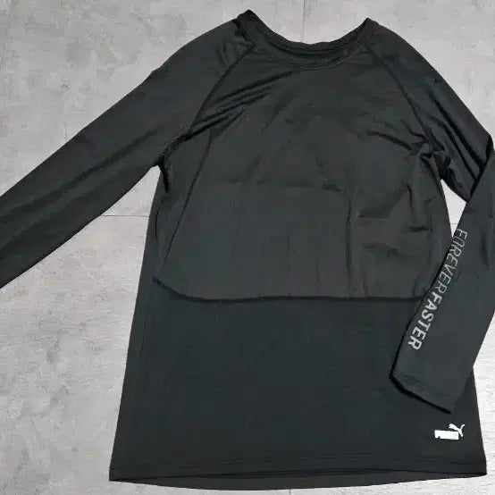 [BUNJANG] Puma Black Long Sleeve Lettering Running Top L / 푸마 검정색 긴팔 소매레터링  러닝복 티셔츠 L