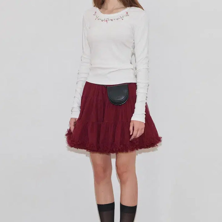 [BUNJANG] Sinoon Tulle Skirt Wine / 시눈 튜튜스커트 와인