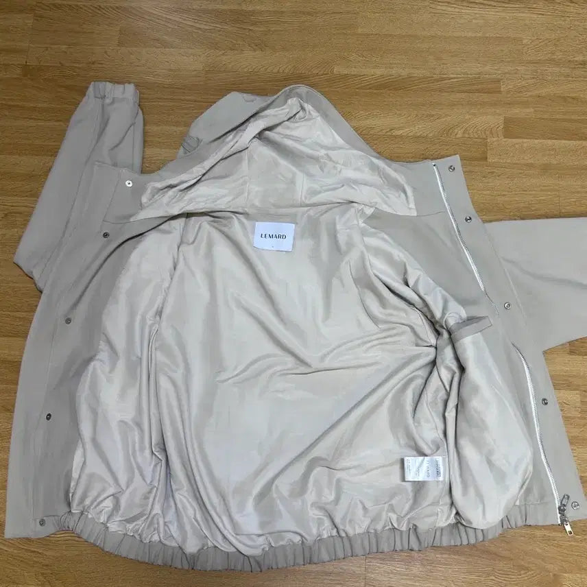 [BUNJANG] Lemard Pocket Banding Hooded Field Jacket - Light Beige Size 2 / 르마드 포켓 밴딩 후드 야상-라이트 베이지 2사이즈