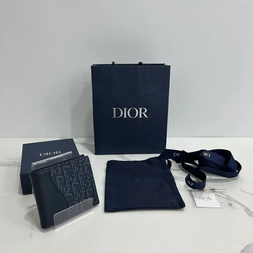 [BUNJANG] Dior Oblique Saddle Wallet Blue / {정품} 디올 오블리크 새들 반지갑 블루