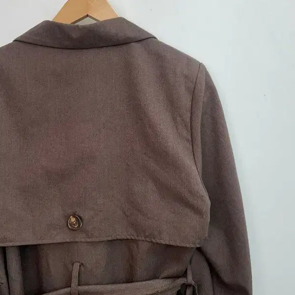 [SOLD OUT] 프리 간절기 봄 코트 마뗑킴 싱글 벨티드 롱 트렌치 코트 브라운