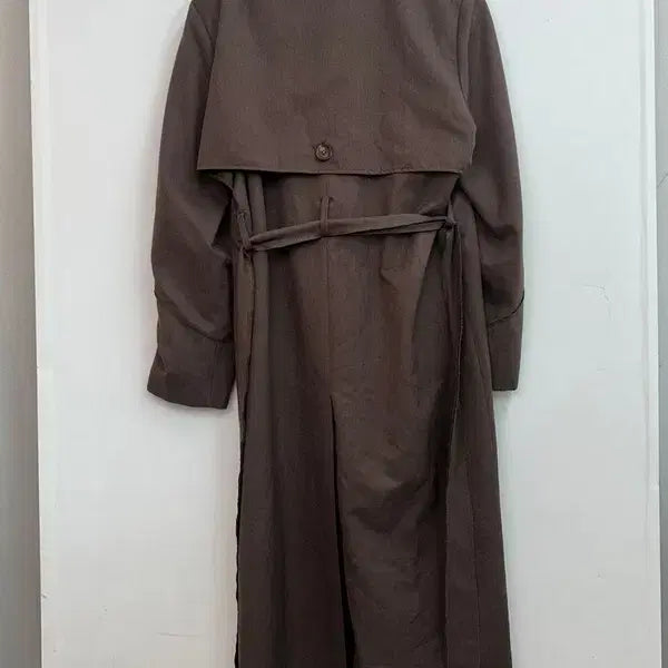 [SOLD OUT] 프리 간절기 봄 코트 마뗑킴 싱글 벨티드 롱 트렌치 코트 브라운