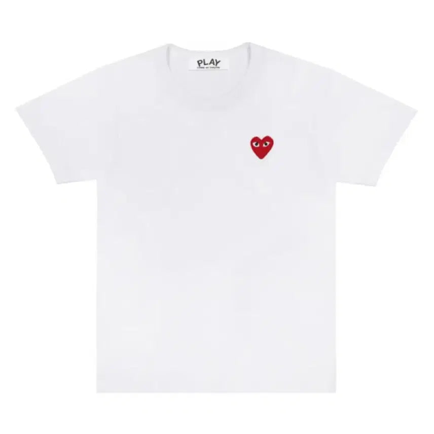 [BUNJANG] Comme des Garcons Play Heart Unisex Short Sleeve T-shirt / (새상품/정품) 꼼데 플레이 하트 남녀공용 반팔티 블랙/화이트 S~XL