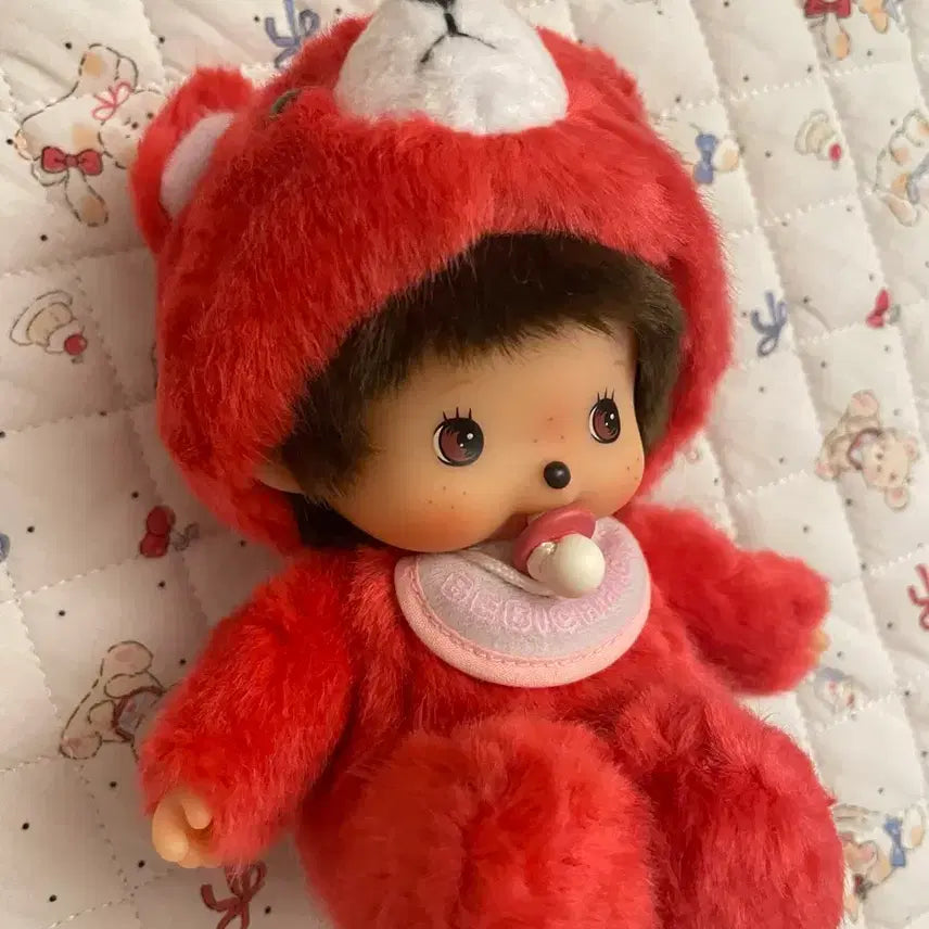 [BUNJANG] Red Bear Bebichichi and Monchhichi Plush / 빨간곰 베비치치 / 레드베어 베비치치 / 몬치치