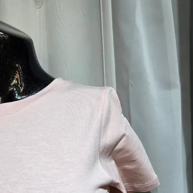 [BUNJANG] Pink Round Short Sleeve T-shirt / 핑크 라운드 쇼트 반팔