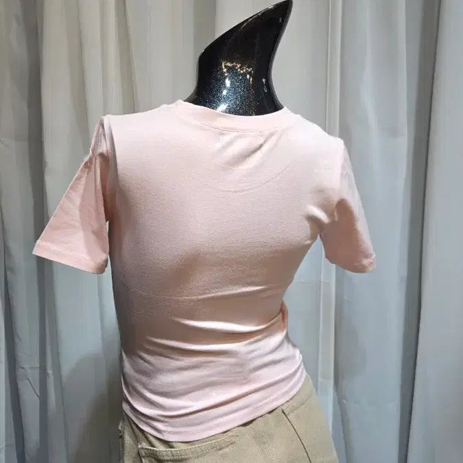 [BUNJANG] Pink Round Short Sleeve T-shirt / 핑크 라운드 쇼트 반팔