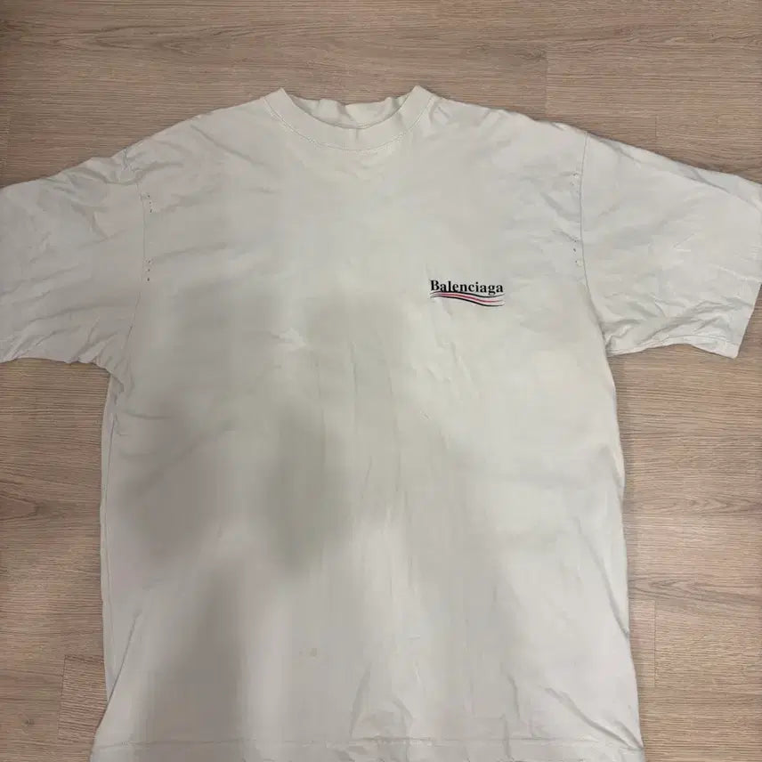 [SOLD OUT] 발렌시아가 웨이브로고 베이지티셔츠