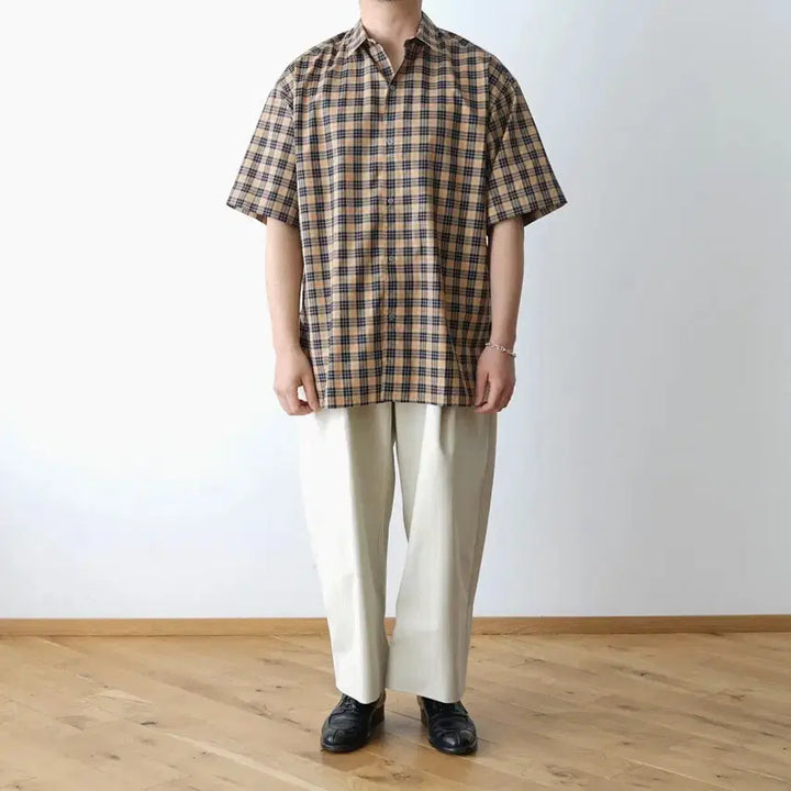 [BUNJANG] Studio Nicholson Sorono Madras Check Oversized Shirt / 스튜디오니콜슨 소로노 셔츠 마드라스 체크 오버사이즈 멀티컬러 L사이즈